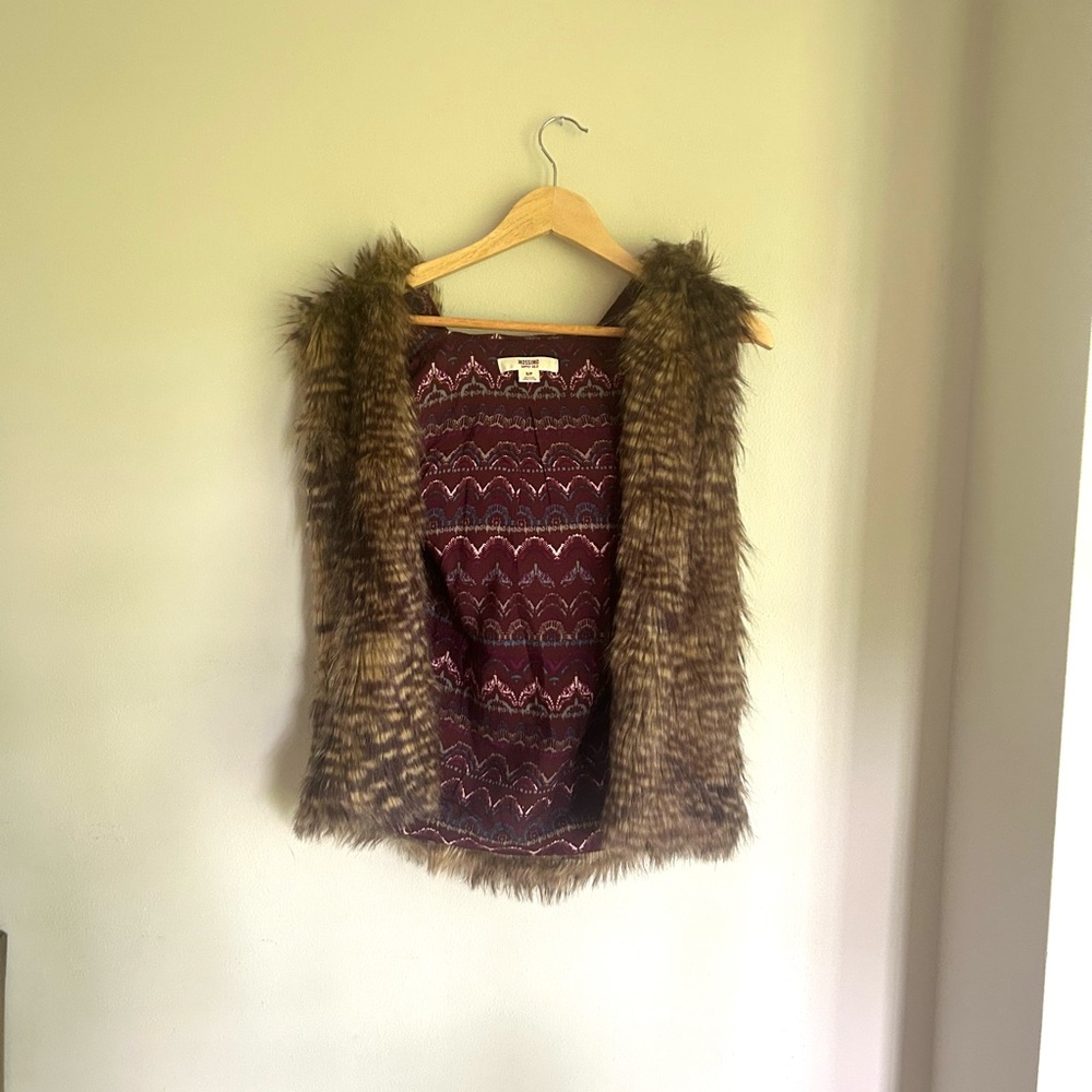 Faux fur hooded women’s vest Target